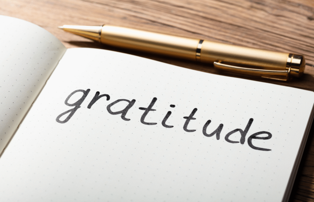 carnet de gratitude avec un joli sylo