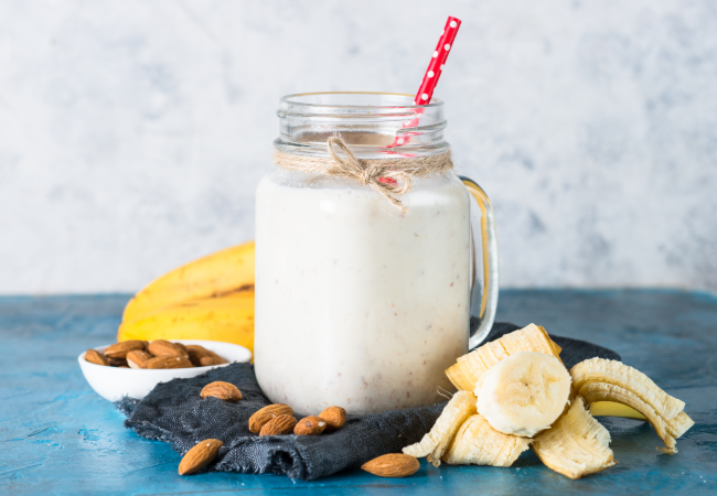 smoothie lait amande banane