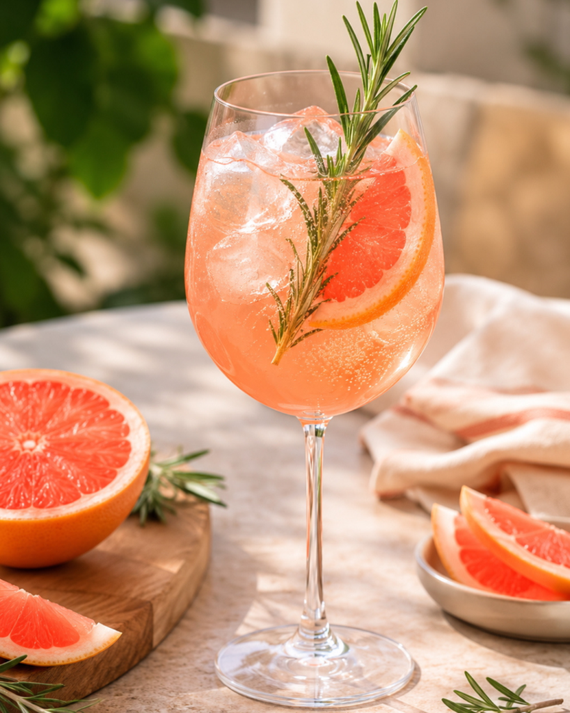 mocktail pamplemousse romarin fait maison