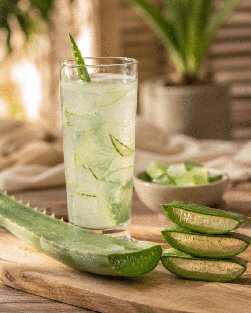 jus detox maison à l'aloe vera