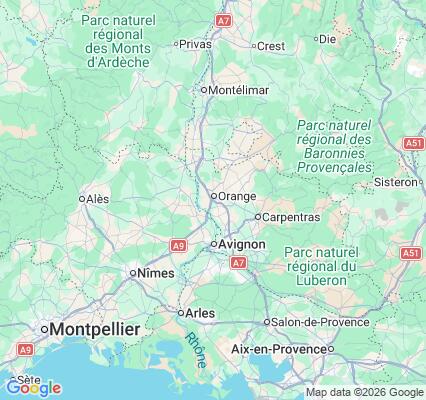 Carte des praticiens à Orange