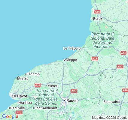 Carte des praticiens à Dieppe