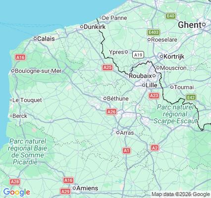 Carte des praticiens à Béthune